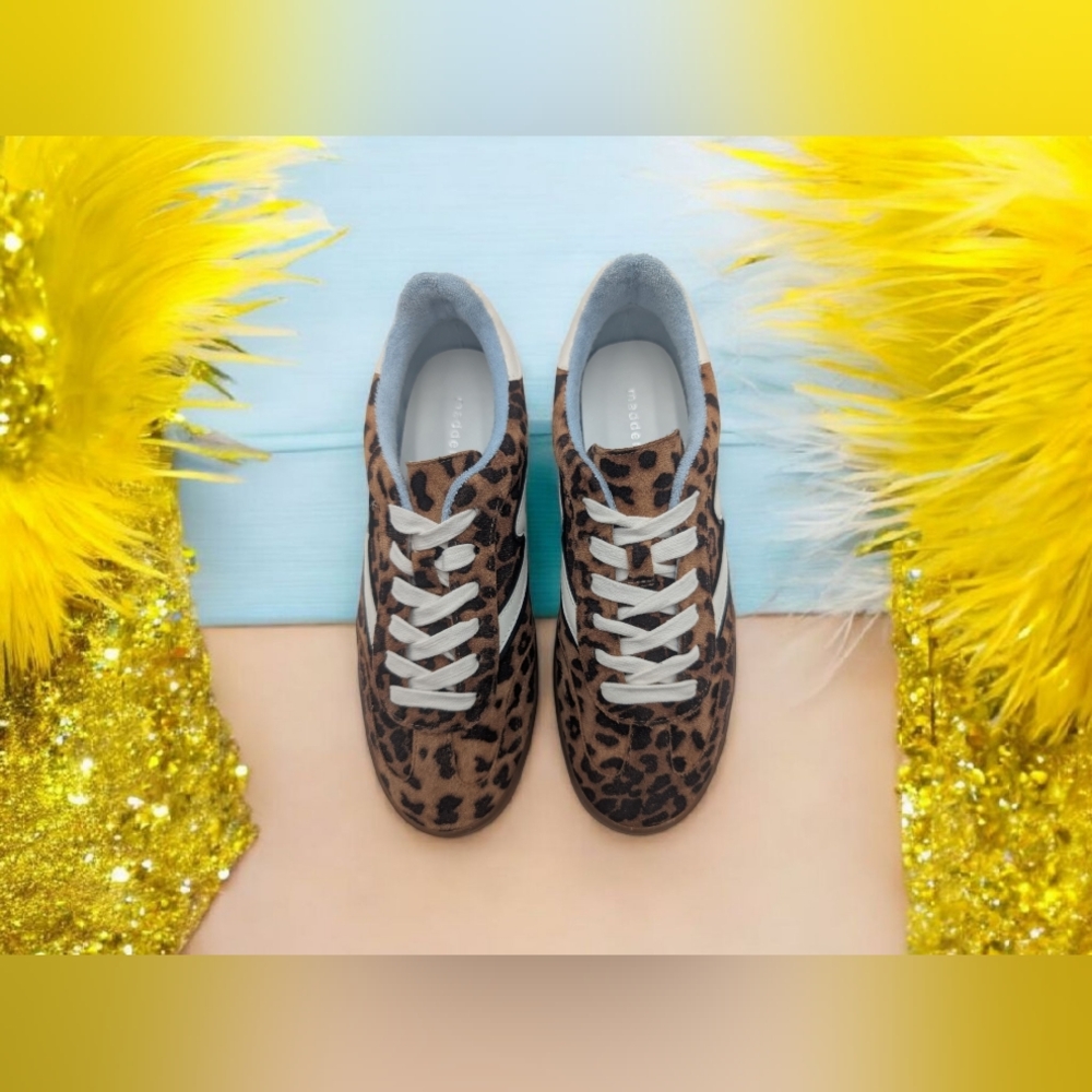 Madden Girl Leopard Print Faux Suede Sneakers | Size 8M | Excellent Condition - Picture 4 of 11